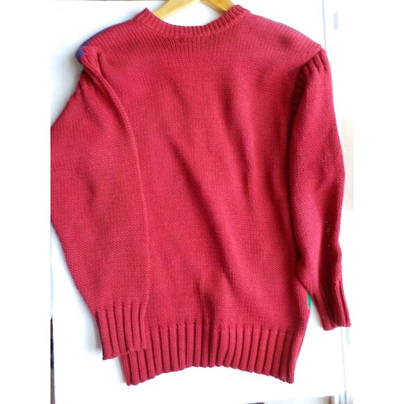 Vtg John Henry Pink Sweater Women Medium Geometric Multicolor Y2K Ramie Button - Picture 3 of 11